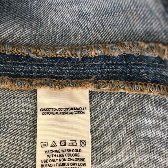 FREE PEOPLE Zip To It Denim Mini Skirt Size 4 Boho Festival Y2K - Picture 5 of 6